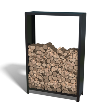 Steel log storage - Indiana - 120 x 40 x 180 cm - RAL9005 matt (white)