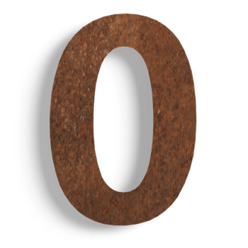 Corten steel house number 0 - 15 cm