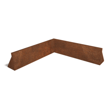Corten steel retaining wall inside corner 100 x 100 cm (height 30 cm)