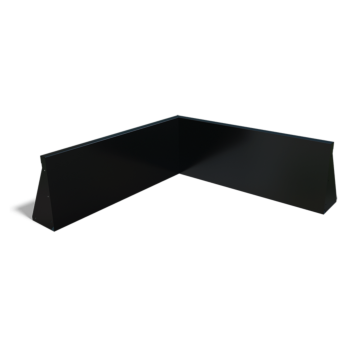 Steel retaining wall - Inner corner - 100 x 100 x 30 cm - RAL9005 matt (white)