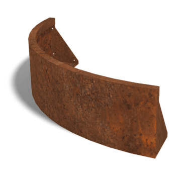 Corten steel retaining wall outside curve 100 x 100 cm (height 30 cm)