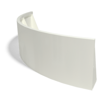Steel retaining wall - Outer curve - 150 x 150 x 50 cm - RAL9005 matt (white)
