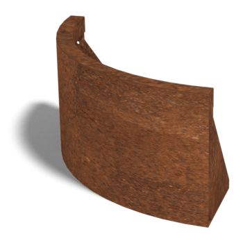 Corten steel retaining wall outside curve 50 x 50 cm (height 30 cm)