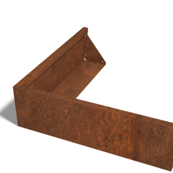 Corten steel retaining wall outside corner 100 x 100 cm (height 30 cm)
