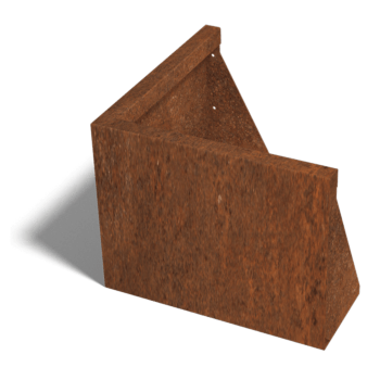 Corten steel retaining wall outside corner 50 x 50 cm (height 40 cm)