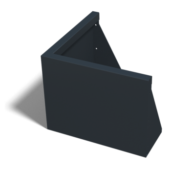 Powder coated steel retaining wall outside corner 50 x 50 cm (height 40 cm)