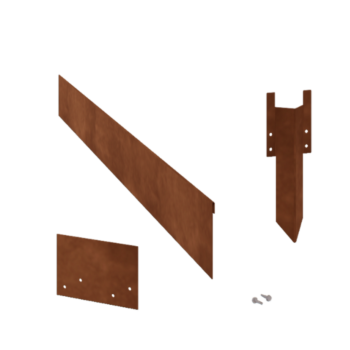 Corten steel border edge flattened 13 cm complete set per 15 metres