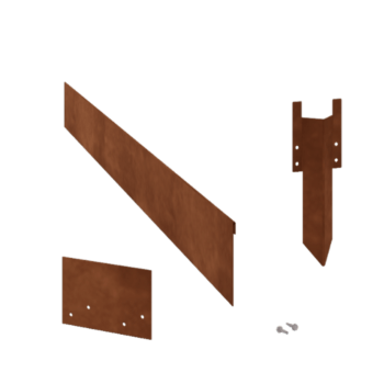 Corten steel lawn border edging - Flattened - Height 13 cm - Complete set 24 meter