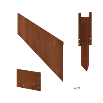 Corten steel lawn border edging - Flattened - Height 23 cm - Complete set 24 meter