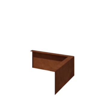 Corten steel lawn border edging - Bent edge - Outer corner - Height 12 cm