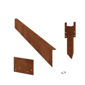 Corten steel lawn border edging - Bent edge - Height 12 cm - Complete set 24 meter
