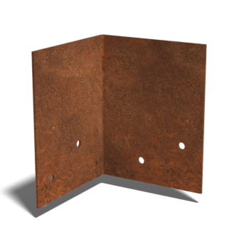 Corten steel coupling plate 90º medium 22 - 25 cm