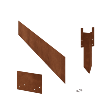 Corten steel border edge straight 15 cm complete set per 15 metres