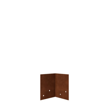 Corten steel coupling plate 90º layer 12 - 15 cm