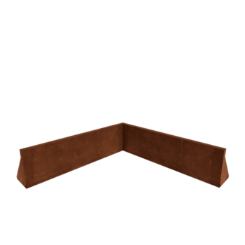 Corten steel retaining wall - Inner corner - 100 x 100 x 30 cm