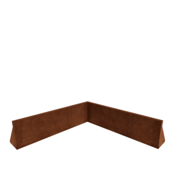 Corten steel retaining wall - Inner corner - 100 x 100 x 30 cm