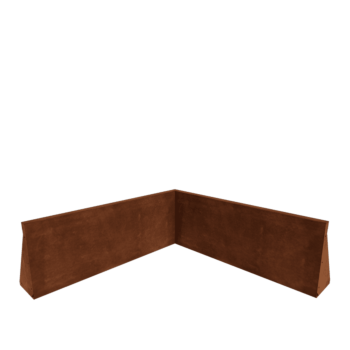 Corten steel retaining wall - Inner corner - 100 x 100 x 40 cm