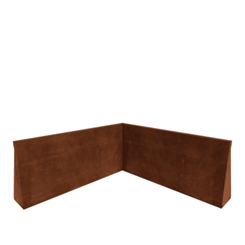 Corten steel retaining wall - Inner corner - 100 x 100 x 50 cm