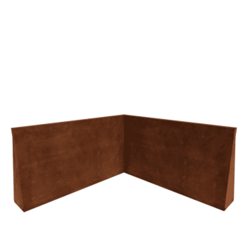 Corten steel retaining wall - Inner corner - 100 x 100 x 60 cm