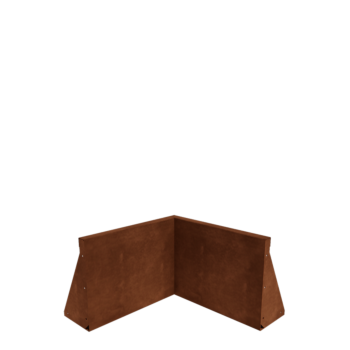 Corten steel retaining wall - Inner corner - 50 x 50 x 40 cm