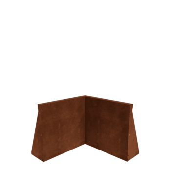 Corten steel retaining wall - Inner corner - 50 x 50 x 50 cm