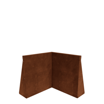 Corten steel retaining wall - Inner corner - 50 x 50 x 60 cm