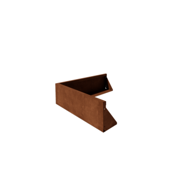 Corten steel retaining wall - Outer corner - 100 x 100 x 30 cm