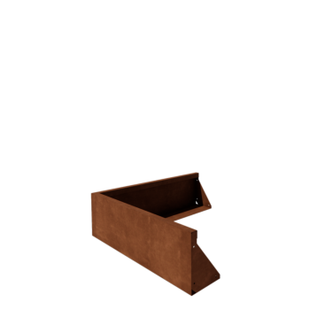 Corten steel retaining wall - Outer corner - 100 x 100 x 30 cm