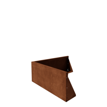 Corten steel retaining wall - Outer corner - 100 x 100 x 40 cm