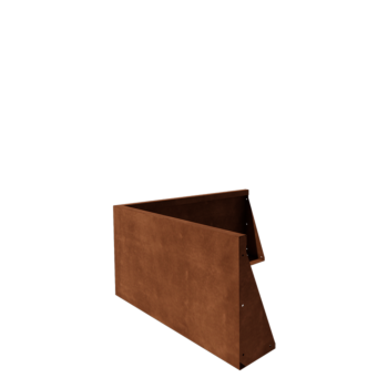 Corten steel retaining wall - Outer corner - 100 x 100 x 50 cm