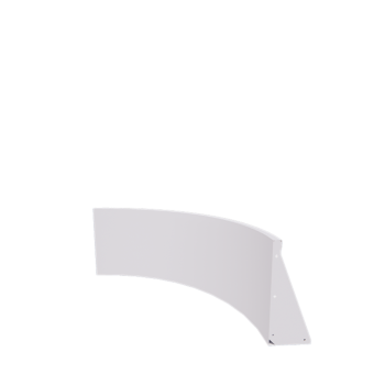 Steel retaining wall - Inner curve - 100 x 100 x 50 cm - RAL9005 matt (white)