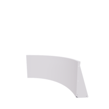 Steel retaining wall - Inner curve - 100 x 100 x 60 cm - RAL9005 matt (white)