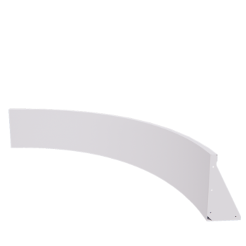 Steel retaining wall - Inner curve - 150 x 150 x 40 cm - RAL9005 matt (white)