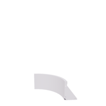 Steel retaining wall - Inner curve - 50 x 50 x 30 cm - RAL9005 matt (white)
