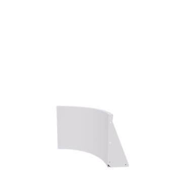 Steel retaining wall - Inner curve - 50 x 50 x 50 cm - RAL9005 matt (white)