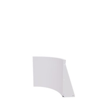 Steel retaining wall - Inner curve - 50 x 50 x 60 cm - RAL9005 matt (white)