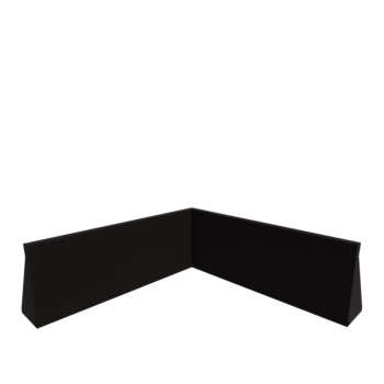 Steel retaining wall - Inner corner - 100 x 100 x 40 cm - RAL9005 matt (black)
