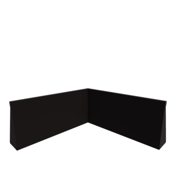 Steel retaining wall - Inner corner - 100 x 100 x 50 cm - RAL9005 matt (black)