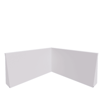 Steel retaining wall - Inner corner - 100 x 100 x 60 cm - RAL9005 matt (white)