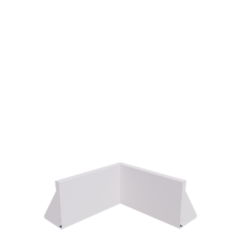 Steel retaining wall - Inner corner - 50 x 50 x 30 cm - RAL9005 matt (white)
