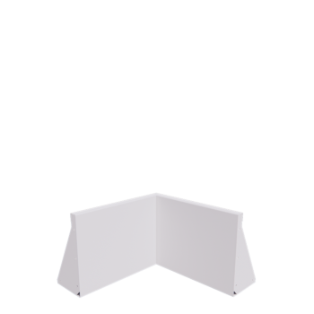 Steel retaining wall - Inner corner - 50 x 50 x 40 cm - RAL9005 matt (white)