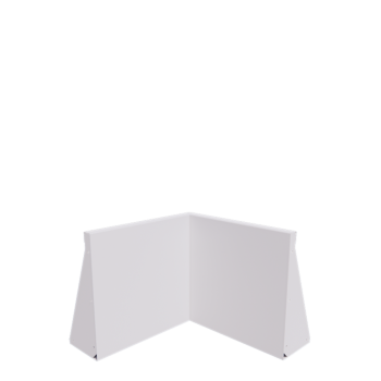 Steel retaining wall - Inner corner - 50 x 50 x 50 cm - RAL9005 matt (white)