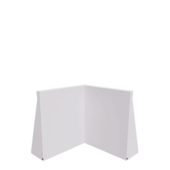 Steel retaining wall - Inner corner - 50 x 50 x 60 cm - RAL9005 matt (white)