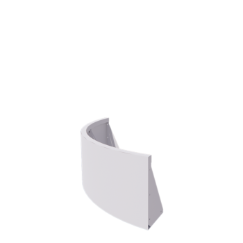 Steel retaining wall - Outer curve - 100 x 100 x 40 cm - RAL9005 matt (white)