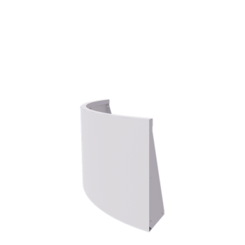 Steel retaining wall - Outer curve - 100 x 100 x 60 cm - RAL9005 matt (white)