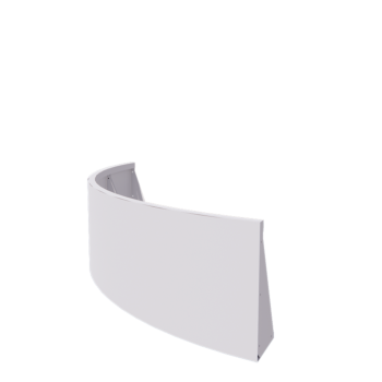 Steel retaining wall - Outer curve - 150 x 150 x 50 cm - RAL9005 matt (white)