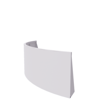 Steel retaining wall - Outer curve - 150 x 150 x 60 cm - RAL9005 matt (white)