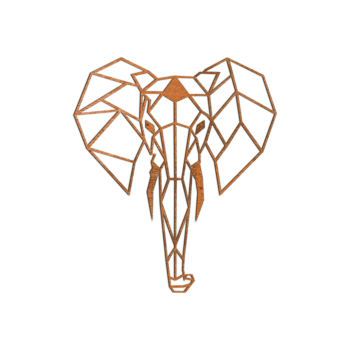 Corten steel wall art - Elephant 1.0 Small - 60 x 51,7 cm