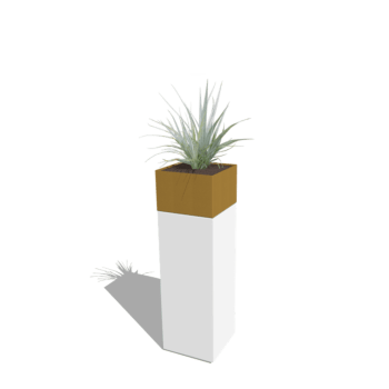 Planter set North Carolina white & gold 30 x 30 x 100 cm