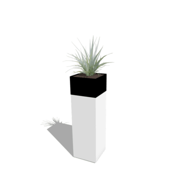 Planter set North Carolina white & black 30 x 30 x 100 cm